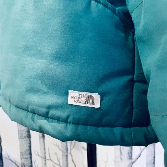 Vintage Men North Face Green Teal Down Puffer Snow Jacket Retro 70s 80s - Picture 3 of 8
